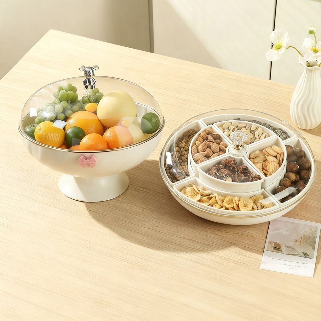 Rotatable 8-Compartment Sealed Nut Bowl