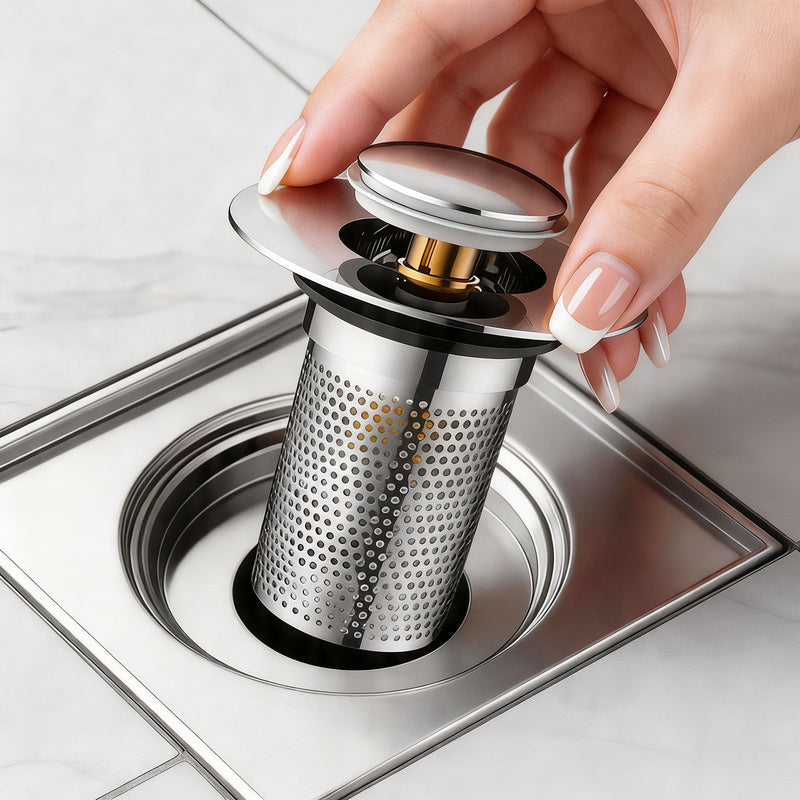 Push-Button Sink Drain Valve