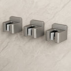 Stainless steel wall holder for brooms and mops