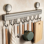 Wall-Mounted Suction Cup Kitchen Hook Rail