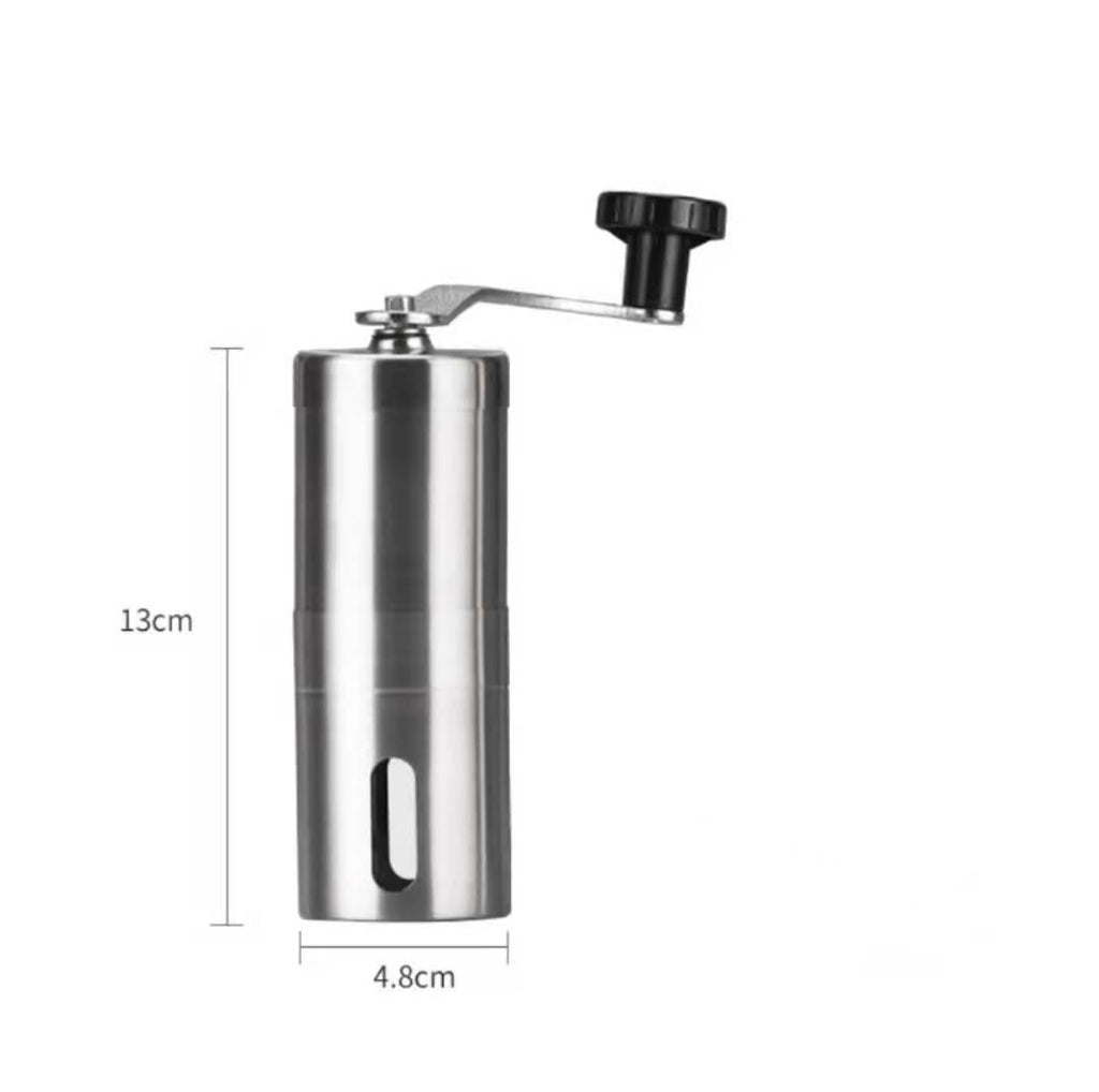 Manual coffee grinder with ceramic grinding mechanism, stainless steel