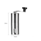 Manual coffee grinder with ceramic grinding mechanism, stainless steel