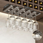 Stainless Steel Wine Glass Rack, 6–12 Glasses