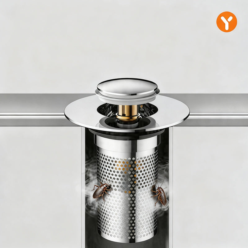 Push-Button Sink Drain Valve