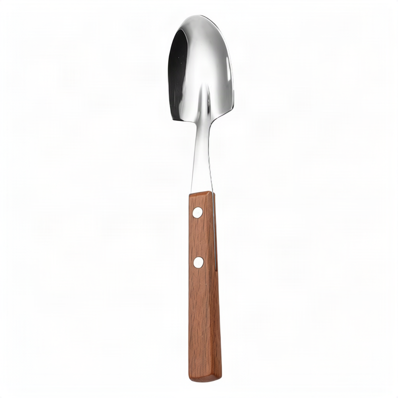 12-Piece Stainless Steel Cutlery Set with Wooden Handles
