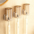 Toothbrush holder with lid, ABS, wall-mounted