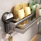 Badezimmer-Pantoffelablage mit Saugnapf, ausziehbar