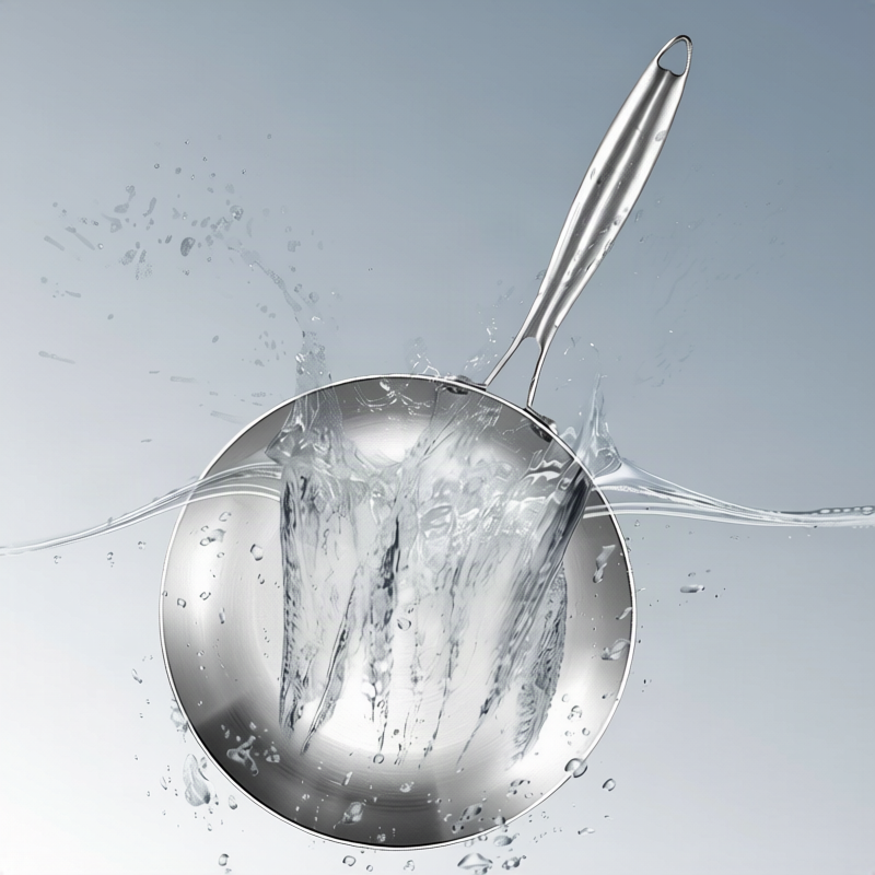 Stainless Steel Frying Pan with Glass Lid