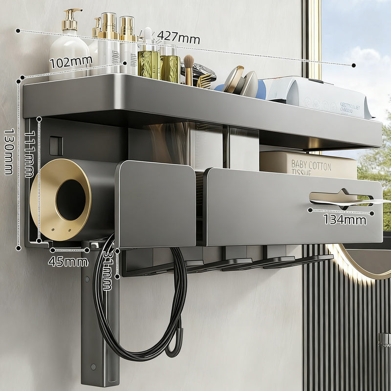 Badezimmerregal aus Aluminium, 4-in-1, für 2–4 Personen