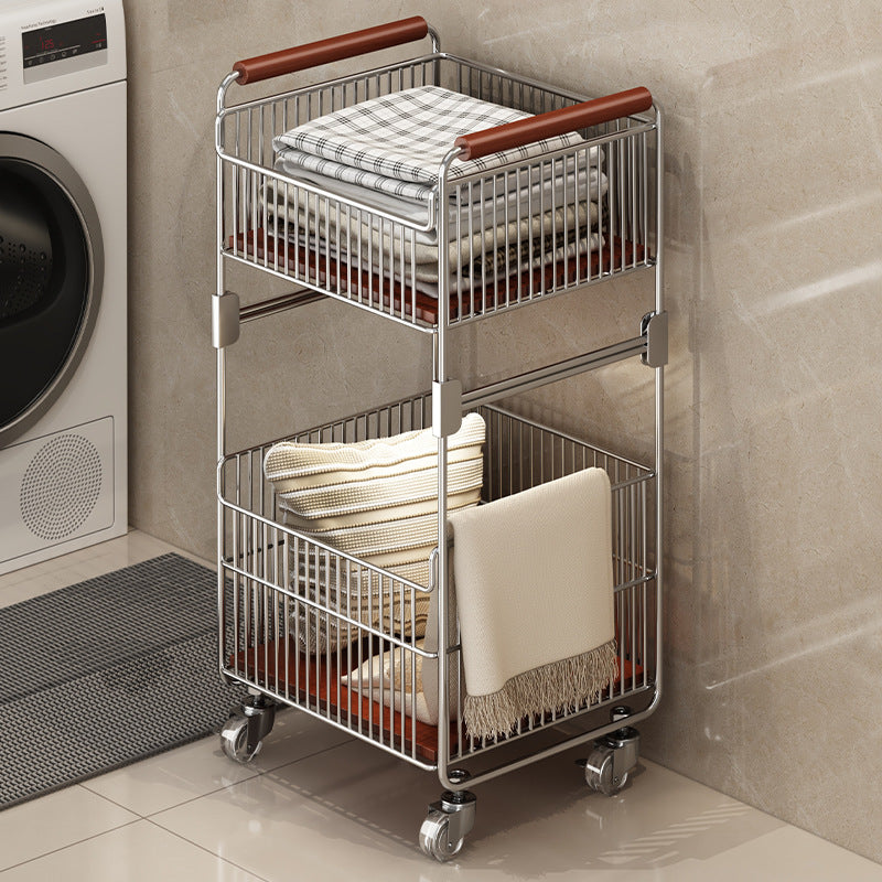 Vintage-Style Rolling Laundry Collector