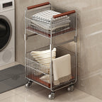 Vintage-Style Rolling Laundry Collector