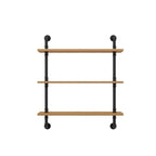 Wandregal aus Holz, 140–240 cm, mit Metallhalterungen