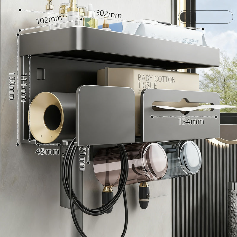 Badezimmerregal aus Aluminium, 4-in-1, für 2–4 Personen