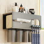 Toothbrush holder with magnetic attachment