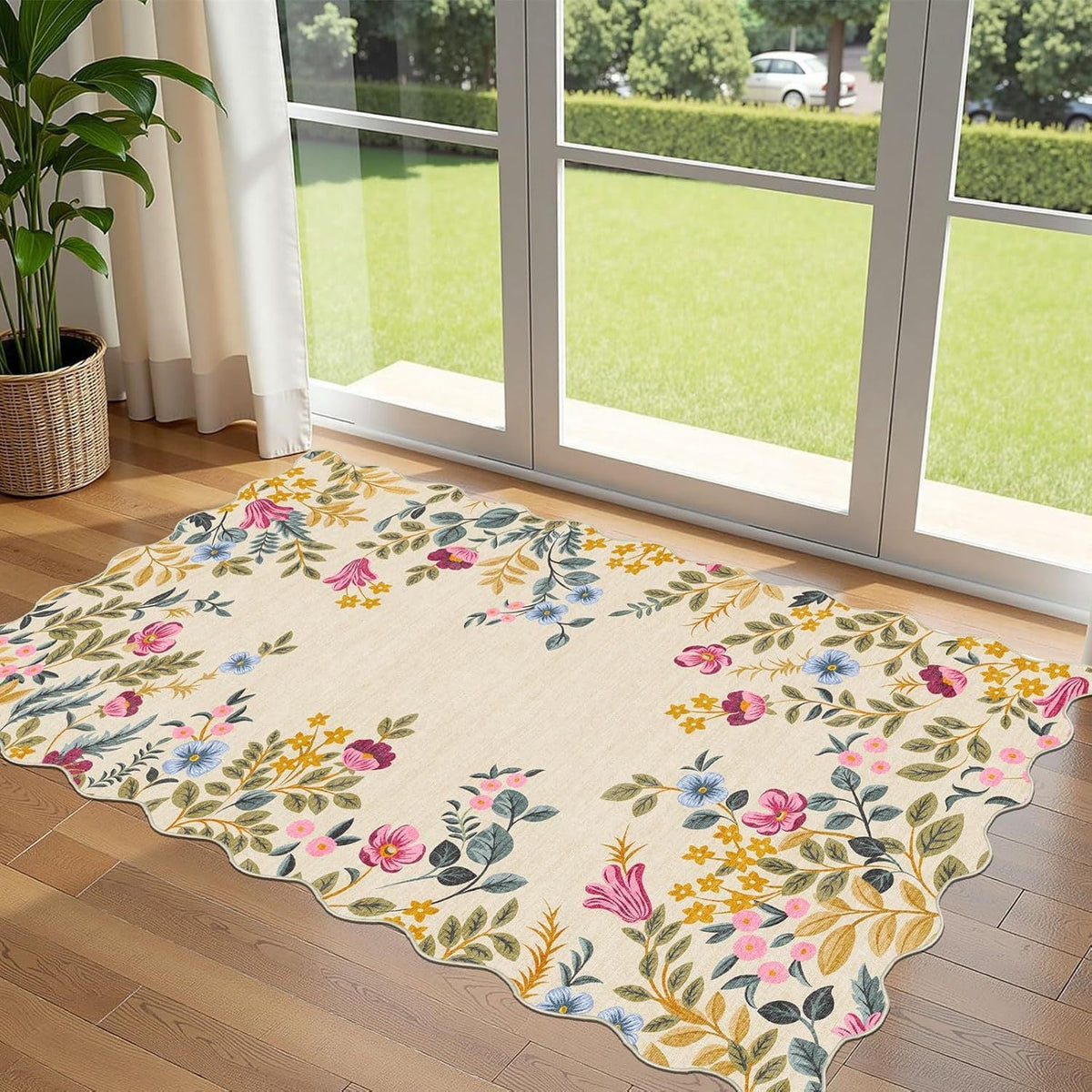 Floral Pattern Entrance Mat