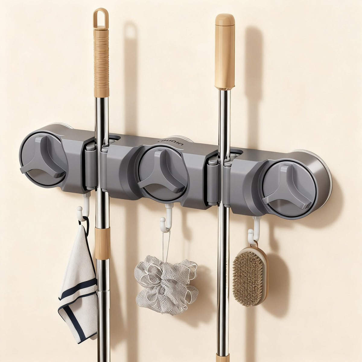 Suction Cup Broom and Mop Holder