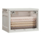 Transparent collapsible storage box with lid