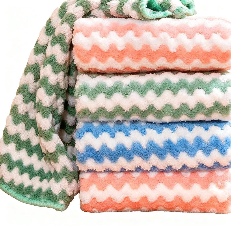 Absorbent Coral Fleece Kitchen Cleaning Cloth