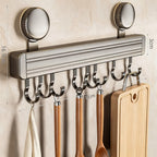 Wall-Mounted Suction Cup Kitchen Hook Rail