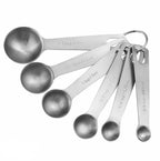 Messlöffel- und Messbecher-Set aus Edelstahl, 6-teilig