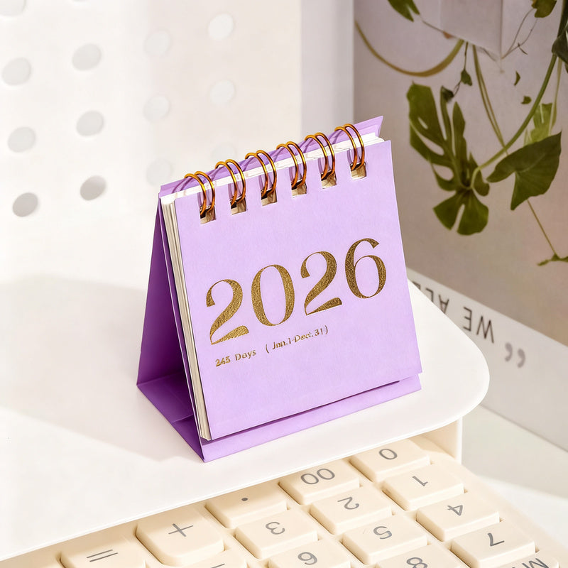 2026 Desk Calendar with Roses and Butterflies
