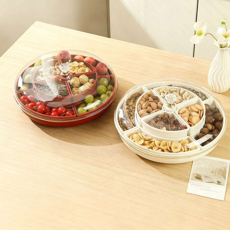 Rotatable 8-Compartment Sealed Nut Bowl