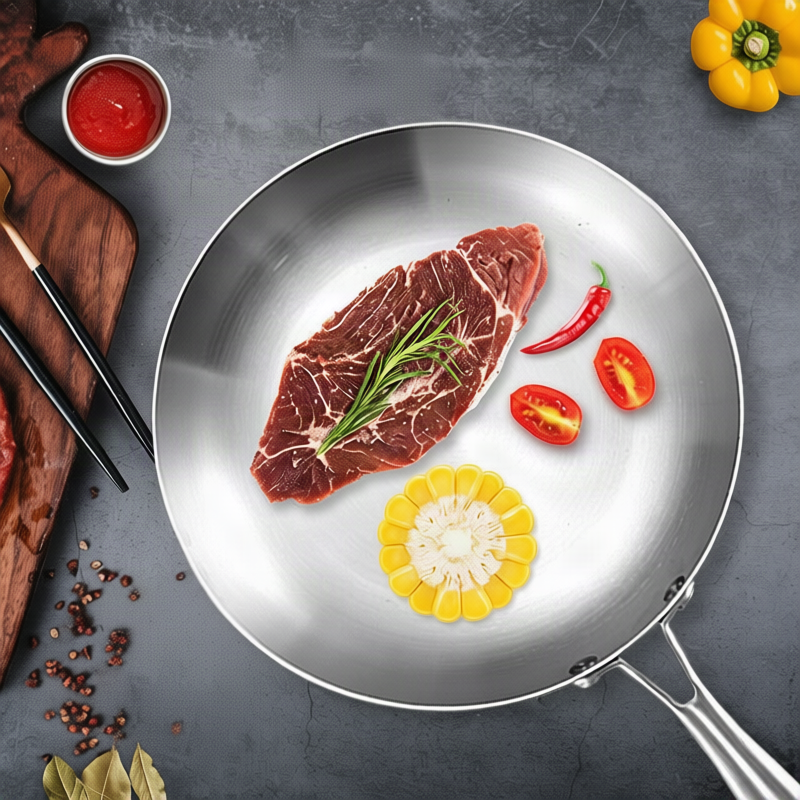 Stainless Steel Frying Pan with Glass Lid