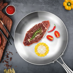 Stainless Steel Frying Pan with Glass Lid