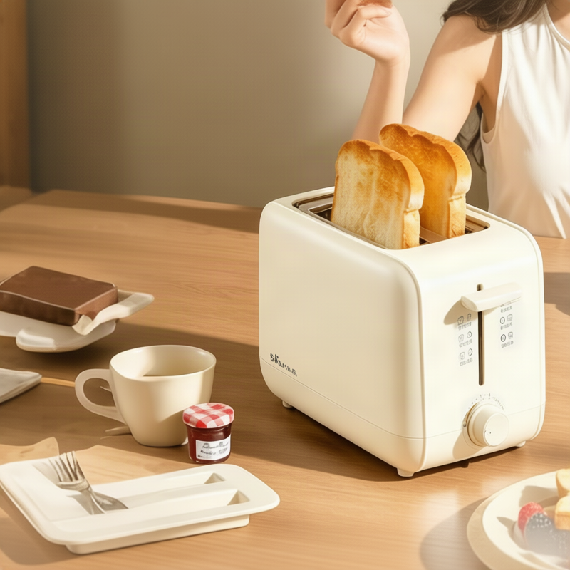 Toaster with Heating, Toasting, and Defrosting Functions