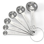 Messlöffel- und Messbecher-Set aus Edelstahl, 6-teilig