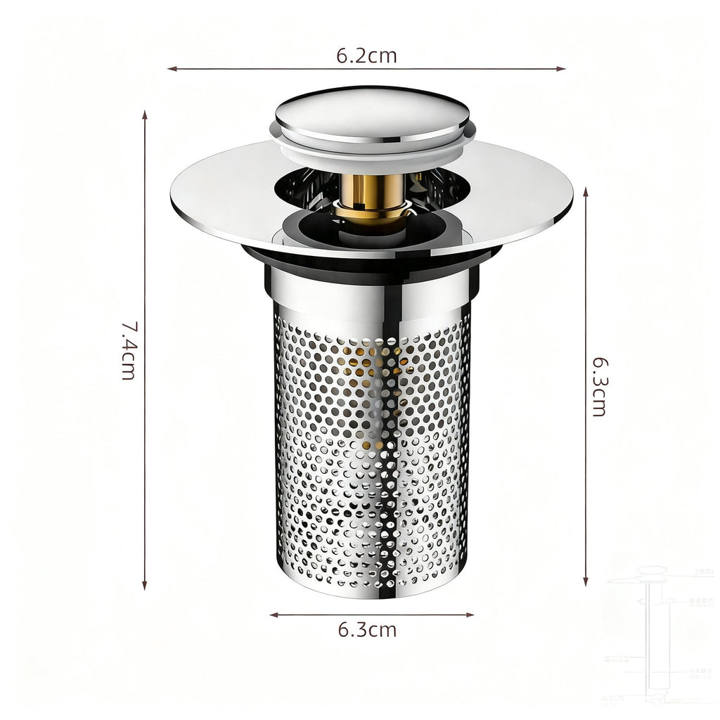Push-Button Sink Drain Valve