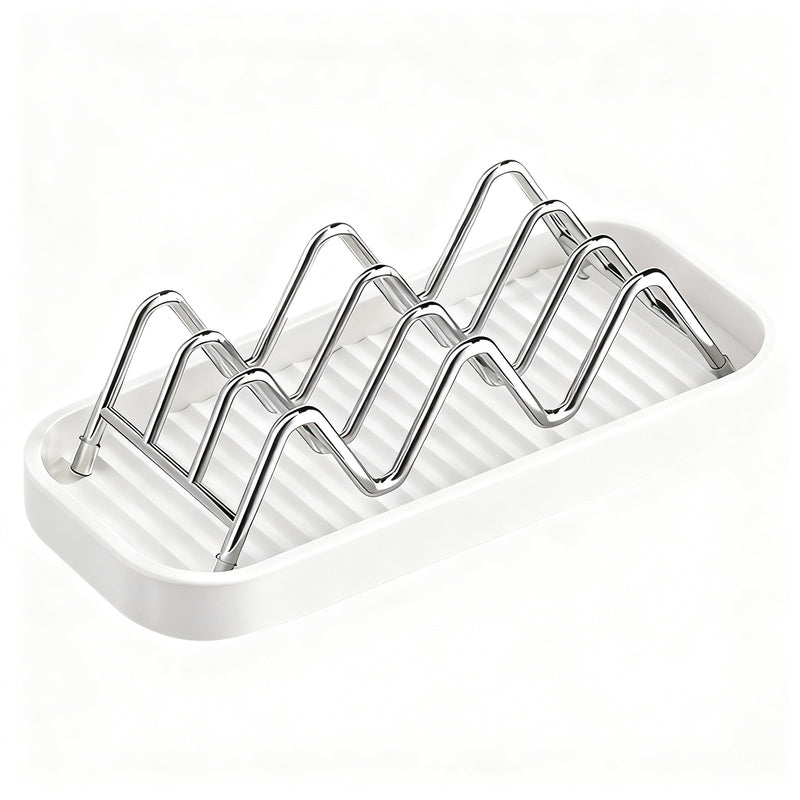Stainless steel soap dish with shelf