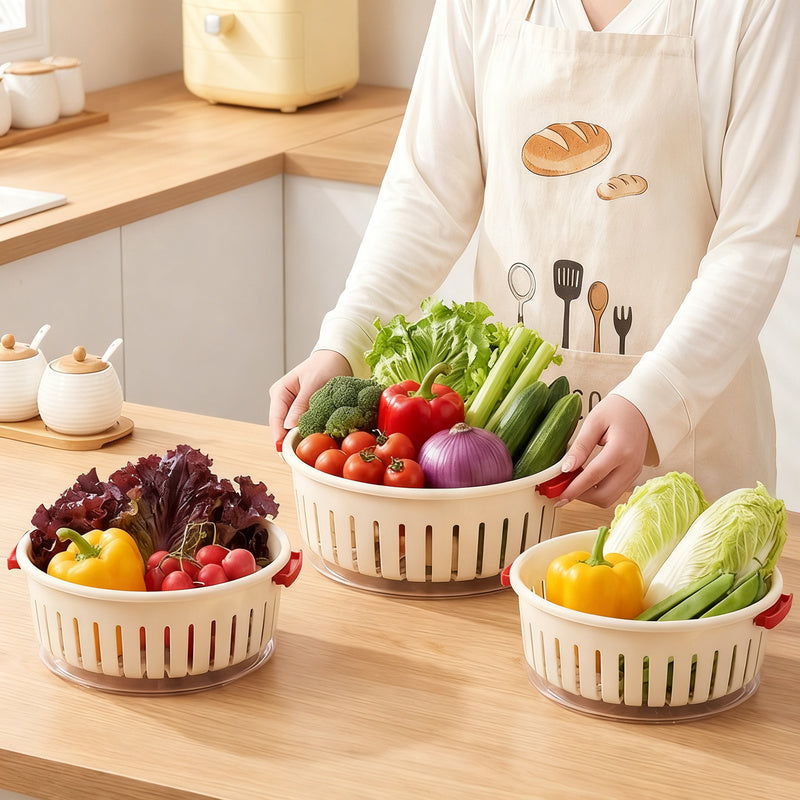 Two-Piece Removable Vegetable Washing Sieve