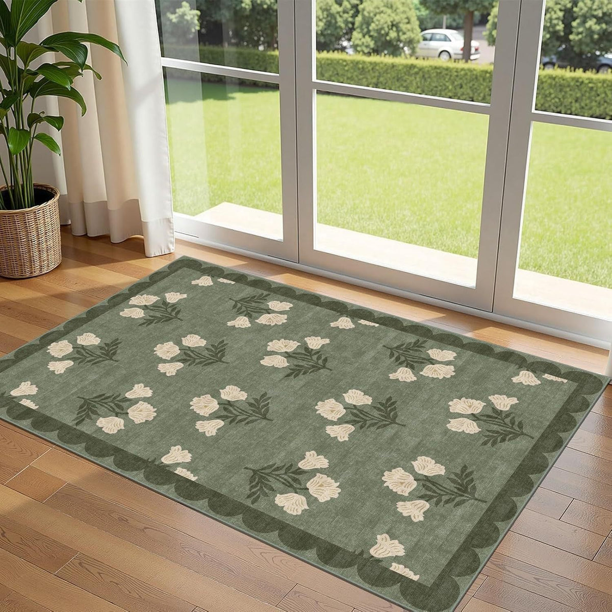 Floral Pattern Entrance Mat