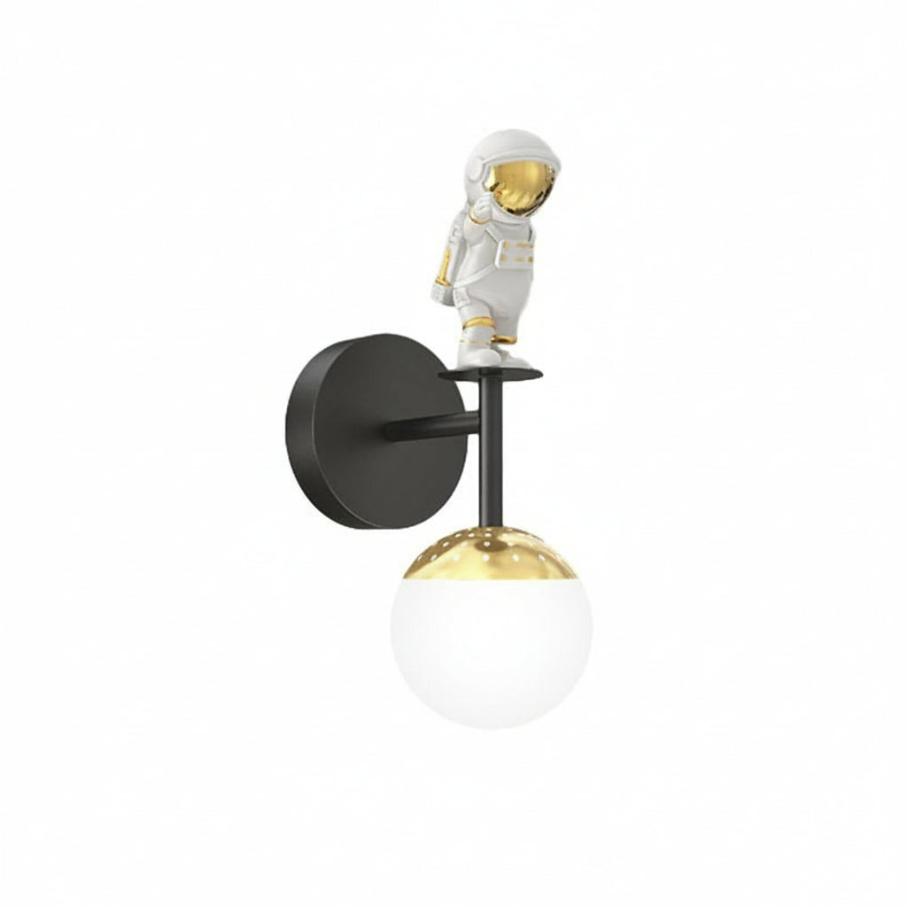 Cartoon Astronaut LED Wall Sconce – Creative 20W Resin Space Art Wall Light - 3-Color Dimming