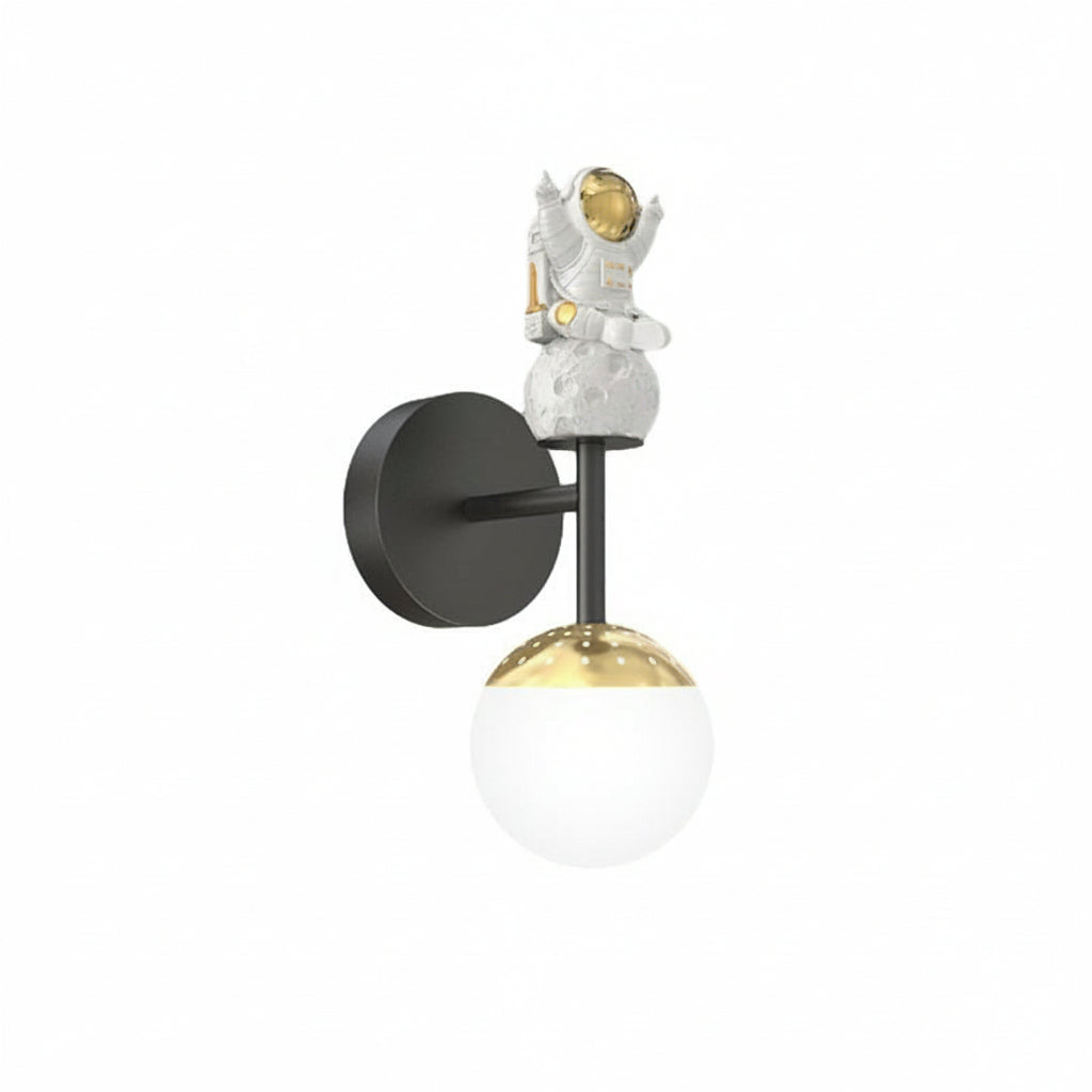 Cartoon Astronaut LED Wall Sconce – Creative 20W Resin Space Art Wall Light - 3-Color Dimming