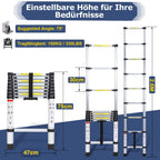 Teleskopleiter aus Aluminium bis 150kg