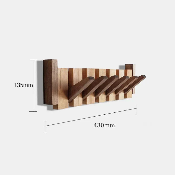 Elegante Garderobenleiste aus Holz im Klavier-Design