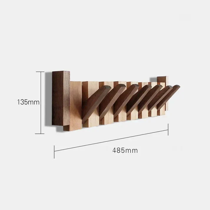 Elegante Garderobenleiste aus Holz im Klavier-Design