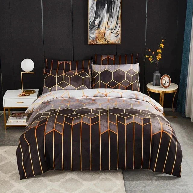 Geometric Cooling Duvet Cover Set