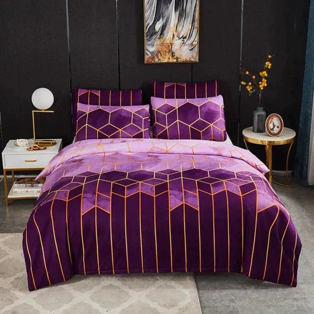 Geometric Cooling Duvet Cover Set
