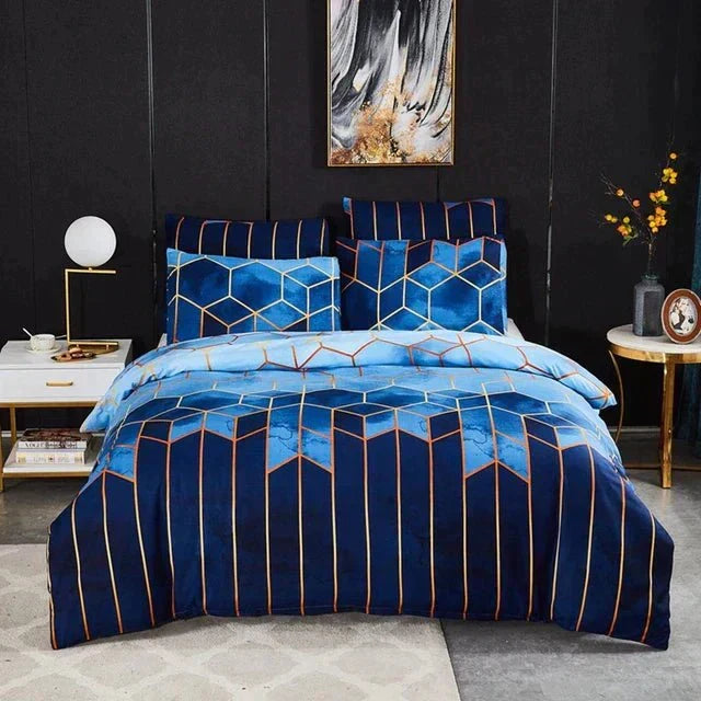 Geometric Cooling Duvet Cover Set