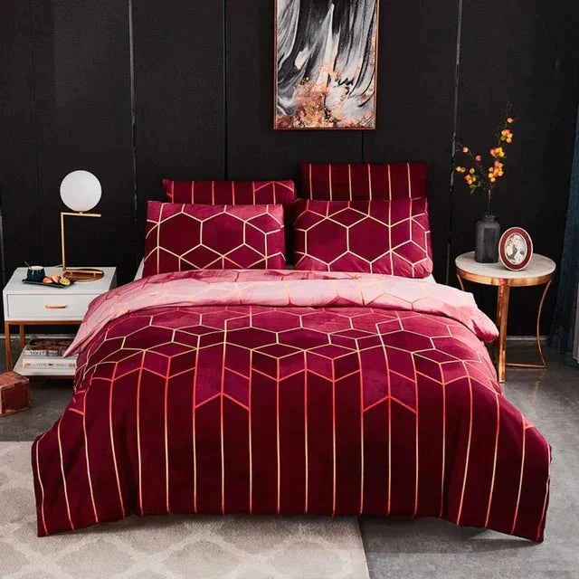 Geometric Cooling Duvet Cover Set
