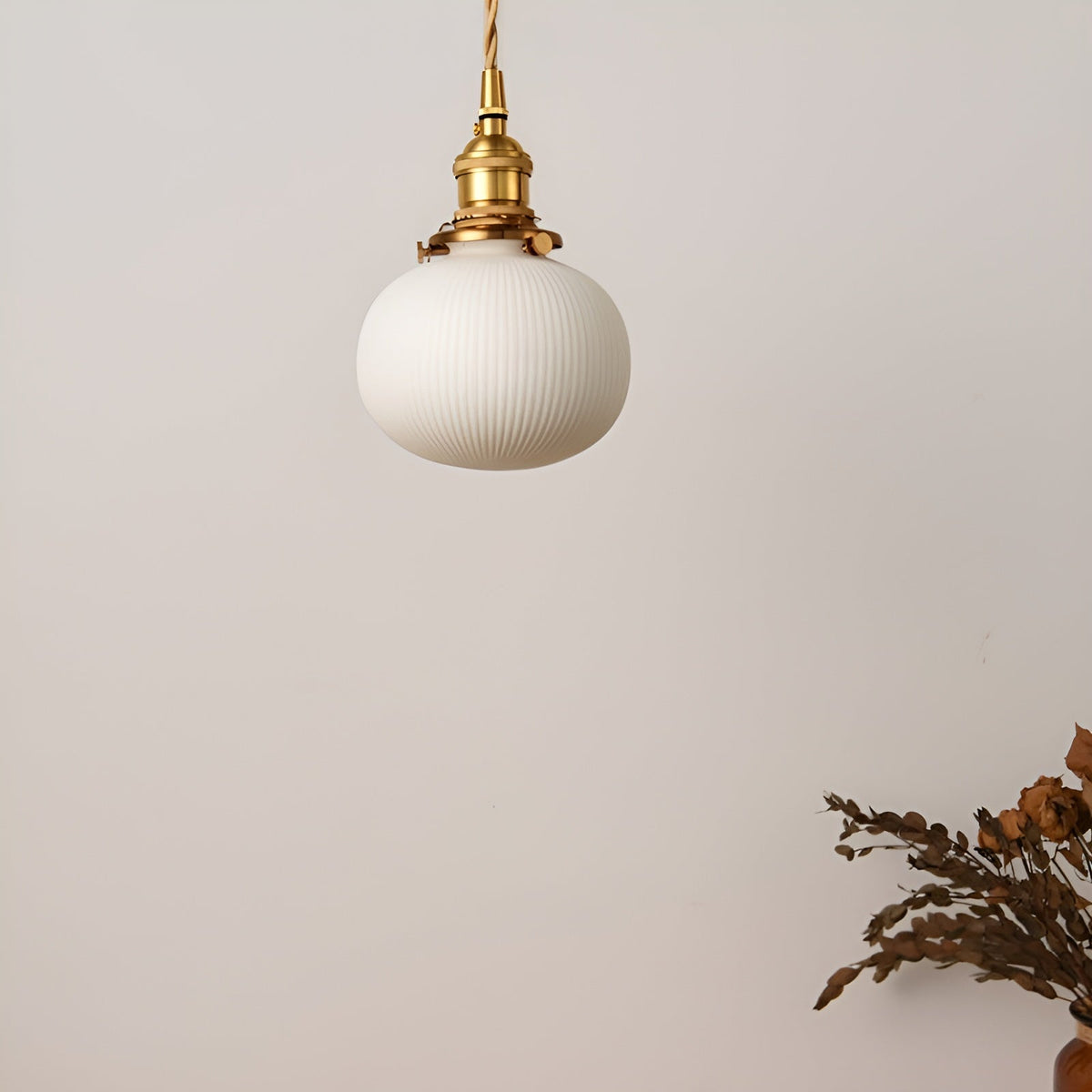 AmberZen Light – Vintage Keramik-Glas-Pendelleuchte