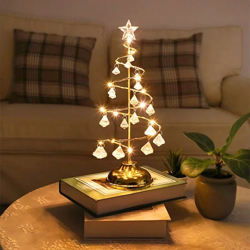 Weihnachts-Tischleuchte mit LED-Spiraldesign