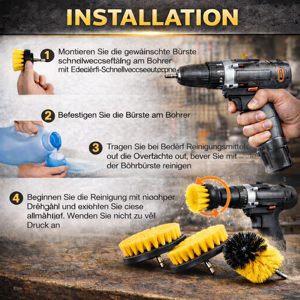 4-in-1 Bürstenset für Bohrmaschinen