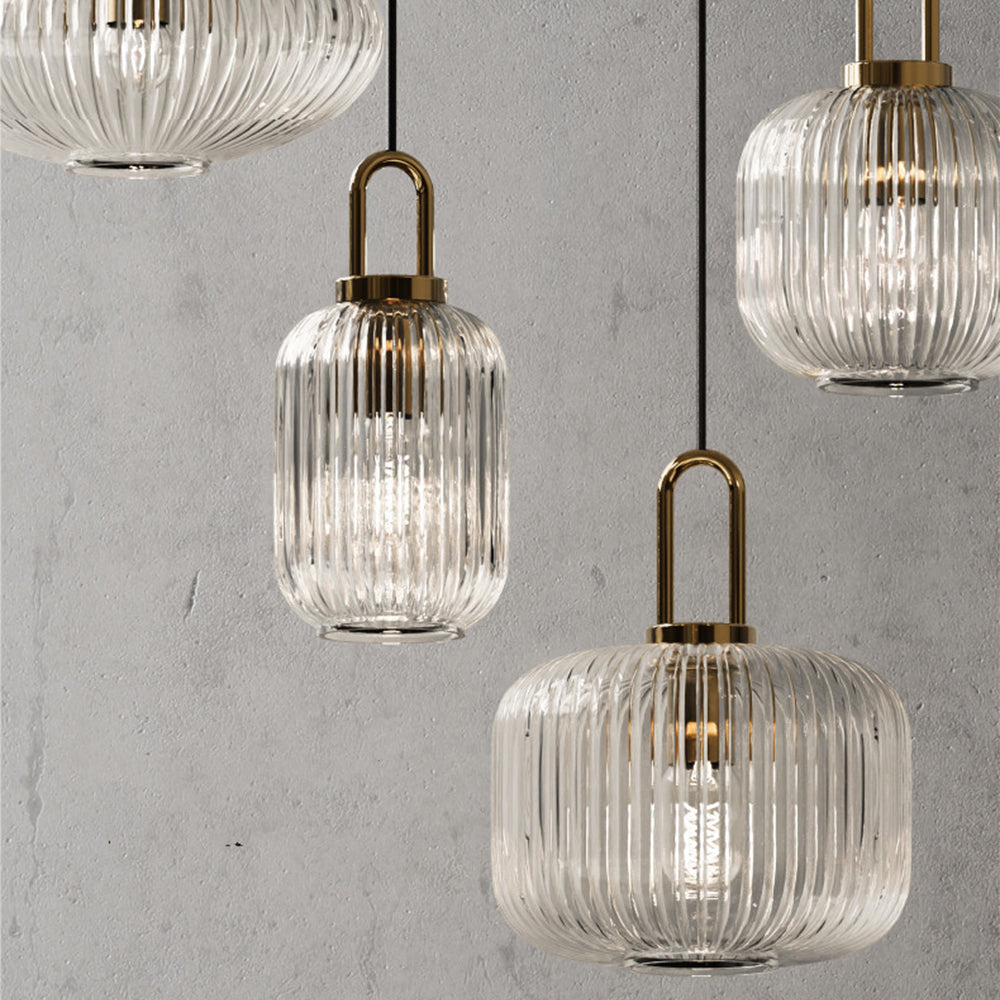 Design-Pendelleuchte in Kürbisform