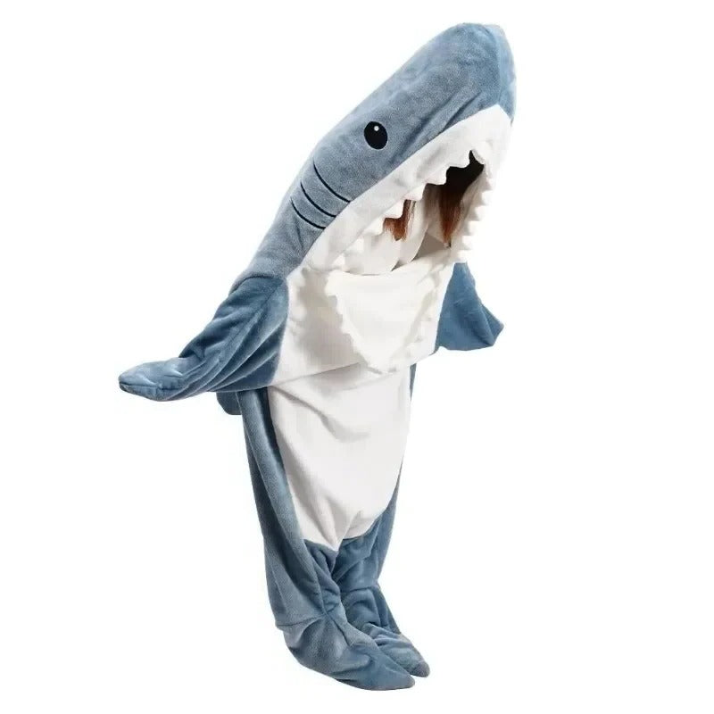 Shark Hooded Flannel Blanket