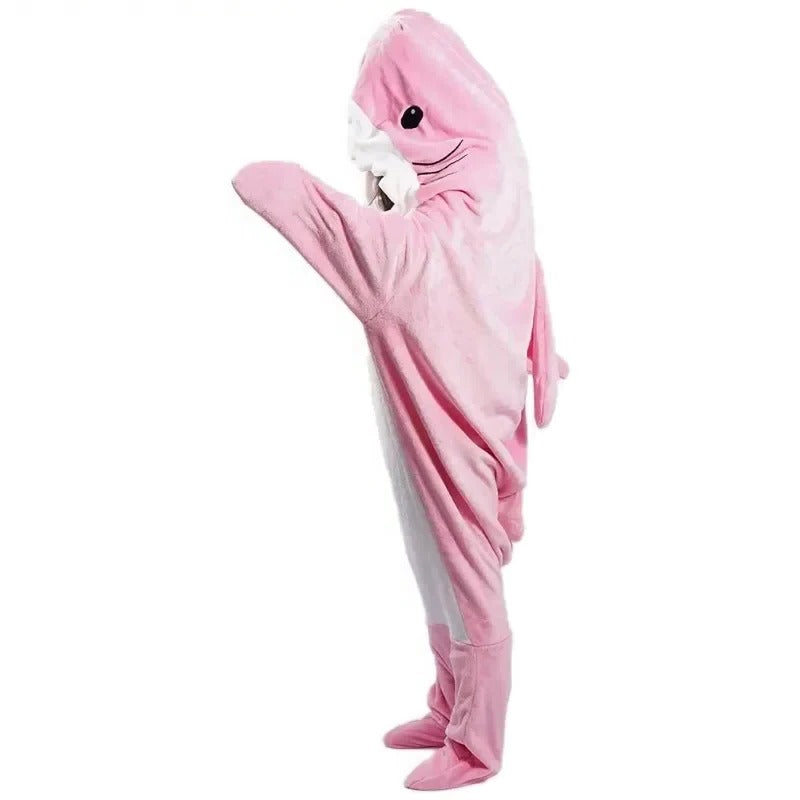 Shark Hooded Flannel Blanket