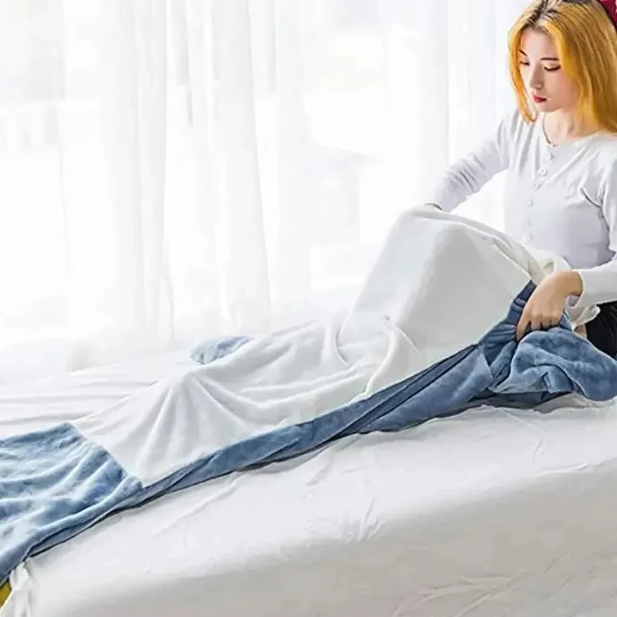 Shark Hooded Flannel Blanket